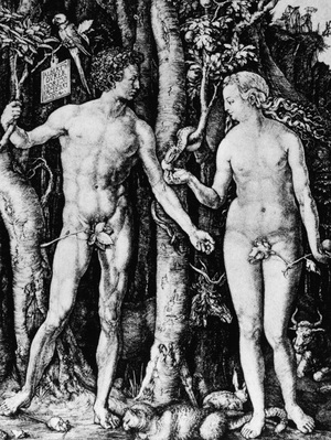 Engraving Of Adam And Eve